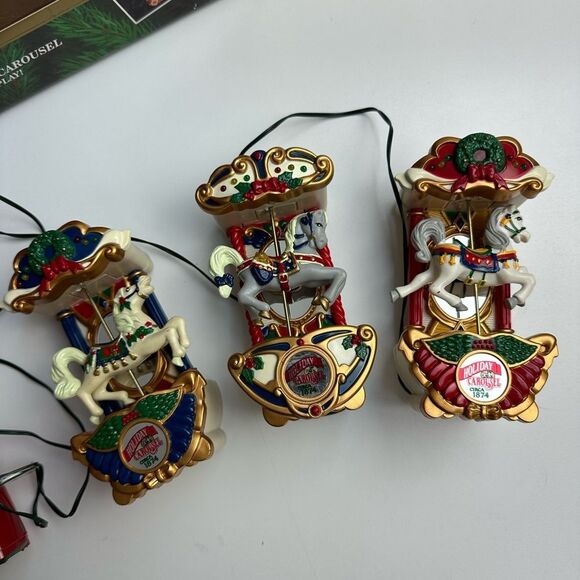 1990s Vintage Mr. Christmas 3-Horse Carousel & Circus Organ Plays 21 Songs Works - Picture 8 of 10